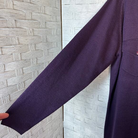 Denim & Co. with Lane Bryant women’s sweater dress button down purple plus size - Picture 4 of 12